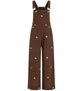 CIDER Women's Corduroy Overalls Wide Leg Jumpsuit with Floral Embroidery | Cute Outfits,Fall Wint...