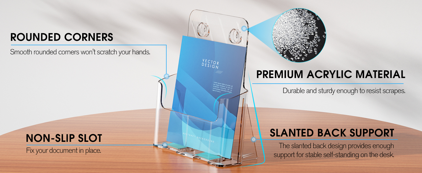 Acrylic Brochure Holder 8.5 x 11 inch