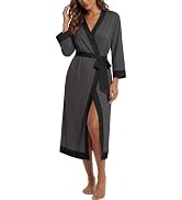 PrinStory Robes for Women Soft Kimono Bathrobe Lightweight Knit Sleepwear long Lounge Robes