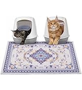 Glittme Cat Litter Mat Soft Litter Mat with Non-Slip Bottom Litter Box Mat Waterproof Cat Litter ...