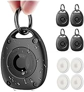 (4 Pack) AirTag Keychain Holder Case | IPX8 Waterproof, Ultra-Compact | Portable Air Tag Holder C...