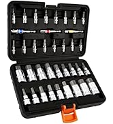 VANQUISH 37-Piece Hex Bit Socket Set,3/8, 1/4, 1/2 Inch Drive Sae and Metric Allen Socket Set,Pre...