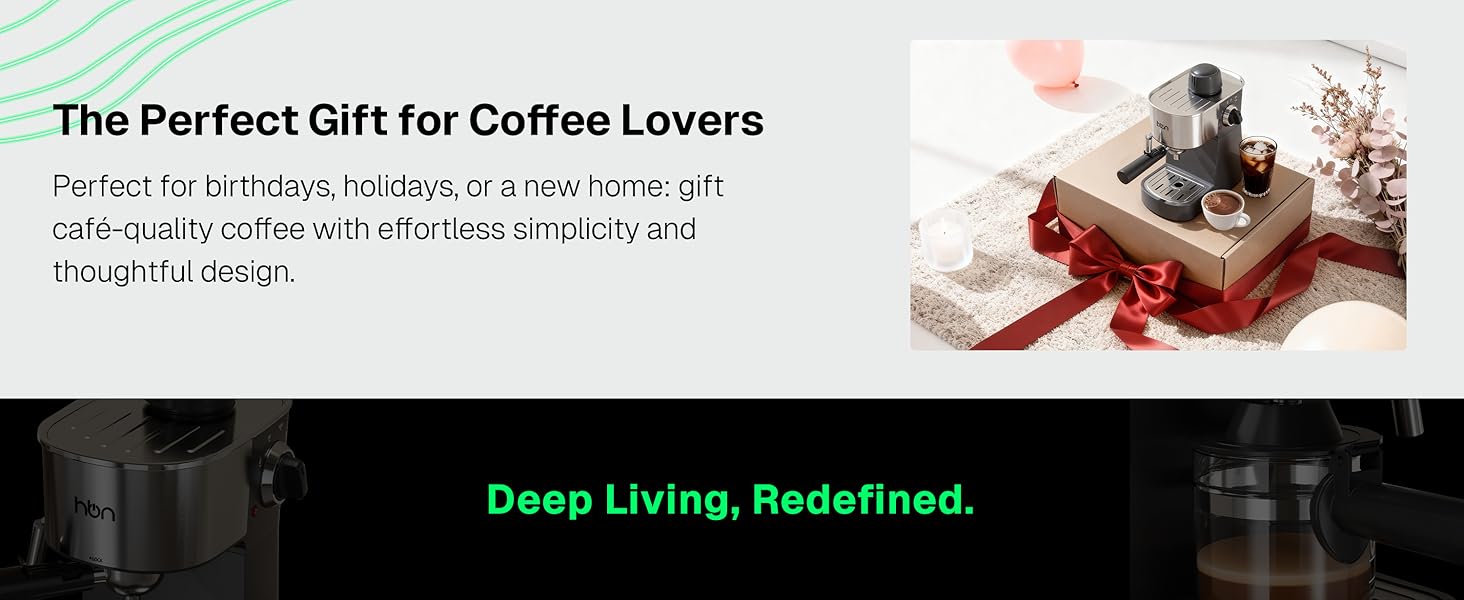 HBN Espresso Machine, 3.5Bar Espresso and Cappuccino Maker