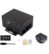 Metal Case for Raspberry Pi 5, Support Add Pi 5 Active Cooler &amp; Pi5 POE HAT &amp; PCIe to M.2 HAT+ &amp; ...