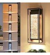 LUTEC Outdoor Wall Light Fixtures, 5 Color Temperature Porch Light Wall Sconce with Crystal Bubbl...