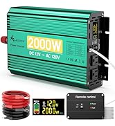 2000 Watt Inverter, Inverter 12V to 110V/120V, Power Inverter for Vehicles, Car Inverter with Rem...