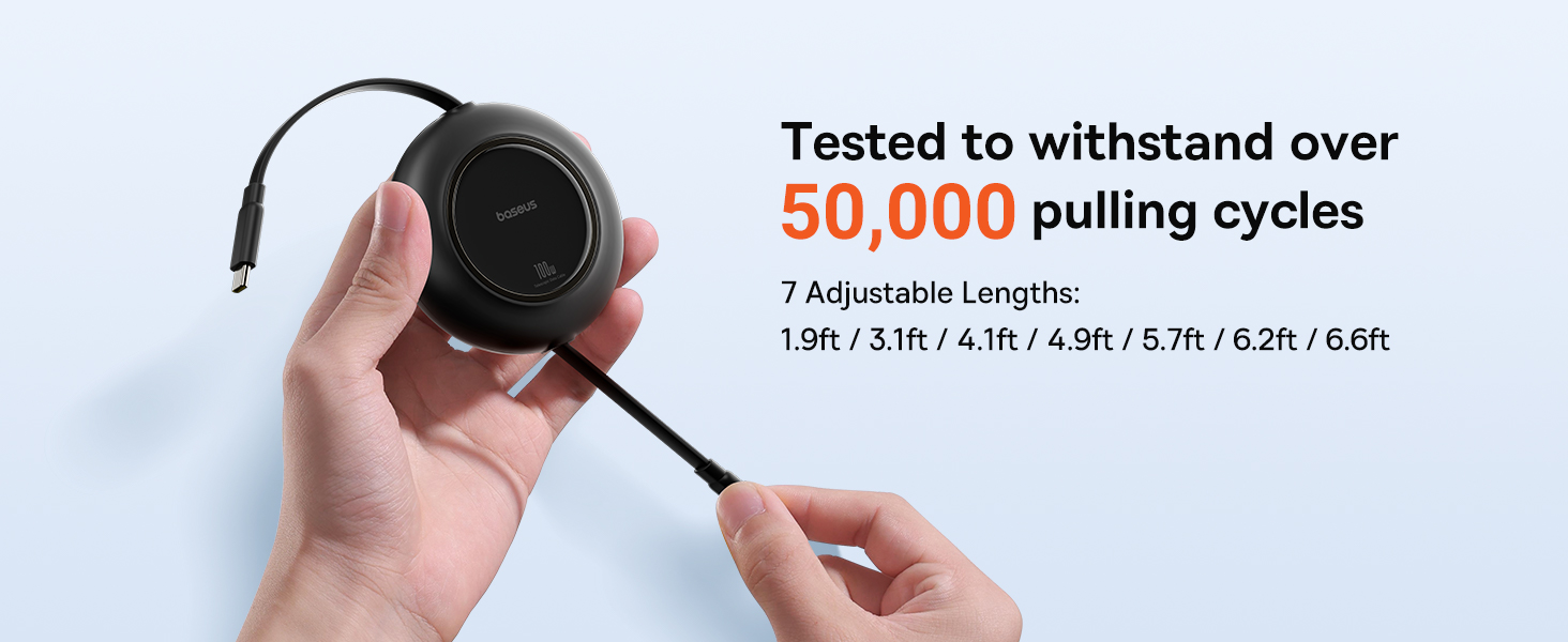 100w retractable usb c cable 6.6ft