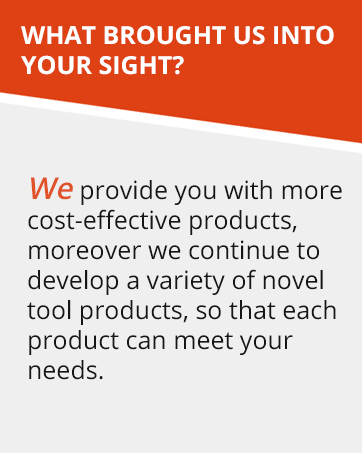 a white background with a red and white text that reads, ` ` we provide you with more cost - effective products, however we continue to develop a variety of novel tools, so that each