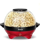 Popcorn Machine, 6-Quart Popcorn Popper maker, Nonstick Plate, Electric Stirring with Quick-Heat ...