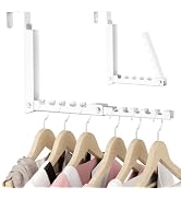 BAKON Over the Door Hooks with 10 Ridges,Compact Double Folding Over the Door Hanger for Bathroom...