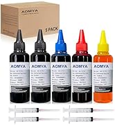 Aomya 5 X 100ML Universal Dye Ink Refill Kit for HP Canon Epsn Brother Lexmark Printers Compatibl...
