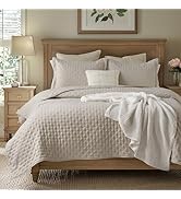 Bedsure Quilts Queen Size - Linen Bedspread Queen Size &amp; Lightweight Comforter, Modern Farmhouse ...