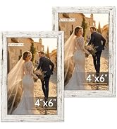 FIXSMITH 4x6 Picture Frame Set of 2, 4x6 Photo Frames with HD Plexiglass for Wall Hanging or Tabl...