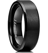 King Will 316L Stainless Steel Wedding Ring for Men Women, 2mm-8mm Width Black/Silver/Gold Wdding...