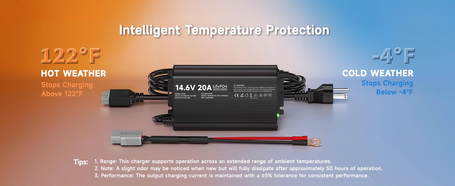 YZPOWER 12V 20A Lithium Battery Charger