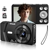 Vitaler Digital Camera, Autofocus 48MP 4K Camera for Photography with 32GB Card, Portable Compact...