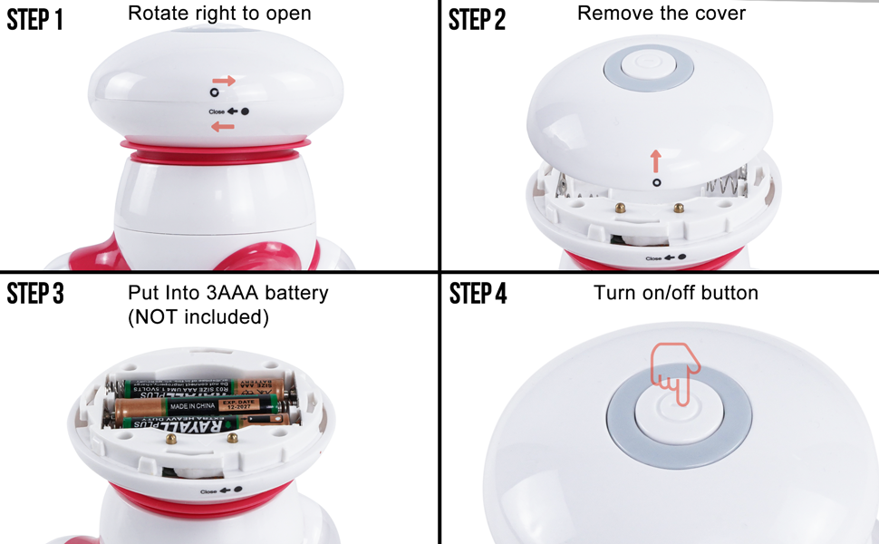Handheld Massager Mini Portable Body Massager Pain Release Battery Operated Easy Hand Grip