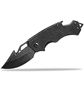 Flissa Mini Folding Pocket Knife, 2.5-Inch Stainless Steel Drop Point Blade, EDC Pocket Knives fo...