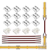 FCOB COB 2pin 8mm Connector Kit 12pcs Transparent Connector 4pcs L-Shaped Connector 4pcs 15cm 20A...