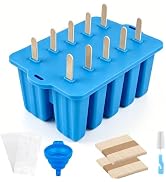 Popsicle Mold Silicone Popsicle Molds,10-Cavity Homemade Popsicle Moulds,Easy Release Ice Pop Mak...