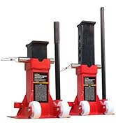 Big RED ATZ120006P Torin Heavy Duty Jack Stands: Pin Style Jack Stand with 2 Casters and Handle, ...