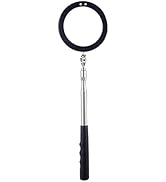 Rechabite Telescoping Inspection Mirror LED Light with Large 3.75 Inches Round Mirror, 39.4 Inche...