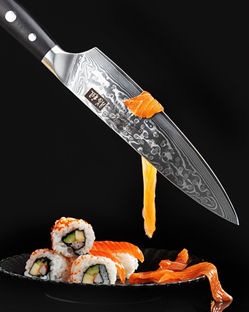 SHAN ZU Chef Knife, 8 Inch Damascus Steel Knife