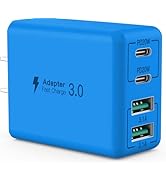 sccvee USB C Wall Charger, 40W 4-Port USB C Charger Block, Fast Charging Block Dual Port PD+QC Wa...