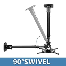 Swivels 90 ° from left to right