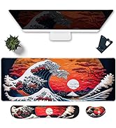 Hopipad Large Gaming Mouse Pad Waterproof + Mouse Wrist Rest + Keyboard Wrist Rest Set,Non-Slip R...