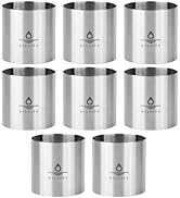 Hilsita 8 Pcs Seamless Mousse Cake Ring Molds, 2 Inch Food Ring Molds, Cake cutter for Baking, St...