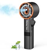 Ausic Portable Handheld Misting Fan, Turbo Fans with Mist, High-Speed, 3 Speeds Personal Small Sp...