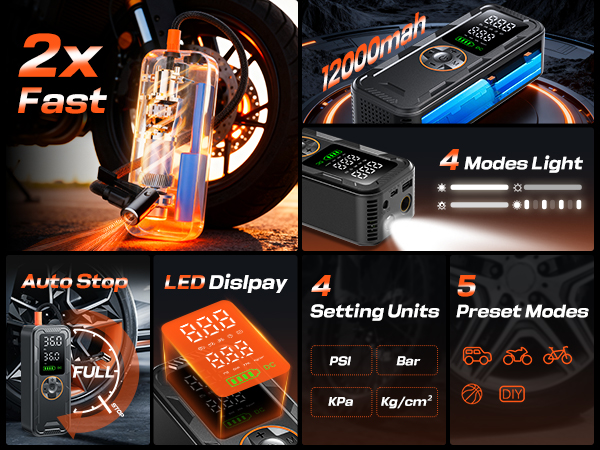 tire inflator portable air compressor