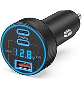USB C Car Charger, 3-Port 130W Type C Super Fast Charging Car Phone Charger Adapter Accessories w...
