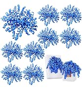 TONIFUL 6 Inch Blue Shiny Curly Ribbon Bows 8 Counts Self-Adhesive Gift Bows for Gift Wrapping, B...