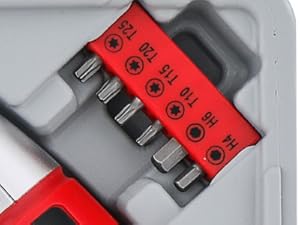Hi-Spec 19pc 3.6V Red USB Small Power Screwdriver &amp;amp;amp;amp;amp; Home DIY Tool Kit Set