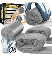 [Upgrade 2in1] Match of Steel Wool &amp; Wire Mesh Fill Hole Fabric for Mice Control, 3PCS 3.2