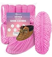 squish Shoe Covers Disposable Non Slip, 100 Pack(50 pairs) Pink Thick Extra Disposable Boot Cover...