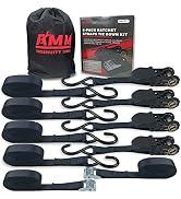 AMM Ratchet Tie Down Strap(6-Pack),1500lb Guaranteed Max Break Strength,4PC Premium 15FT Rachet T...