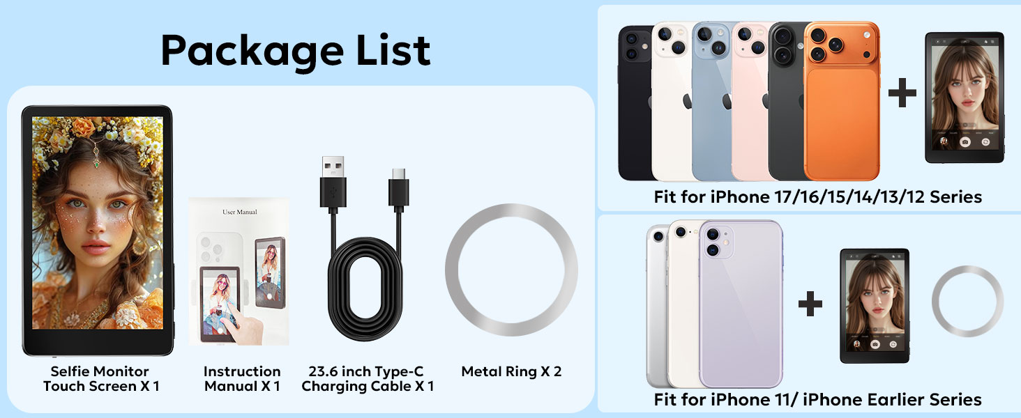 back camera selfie monitor