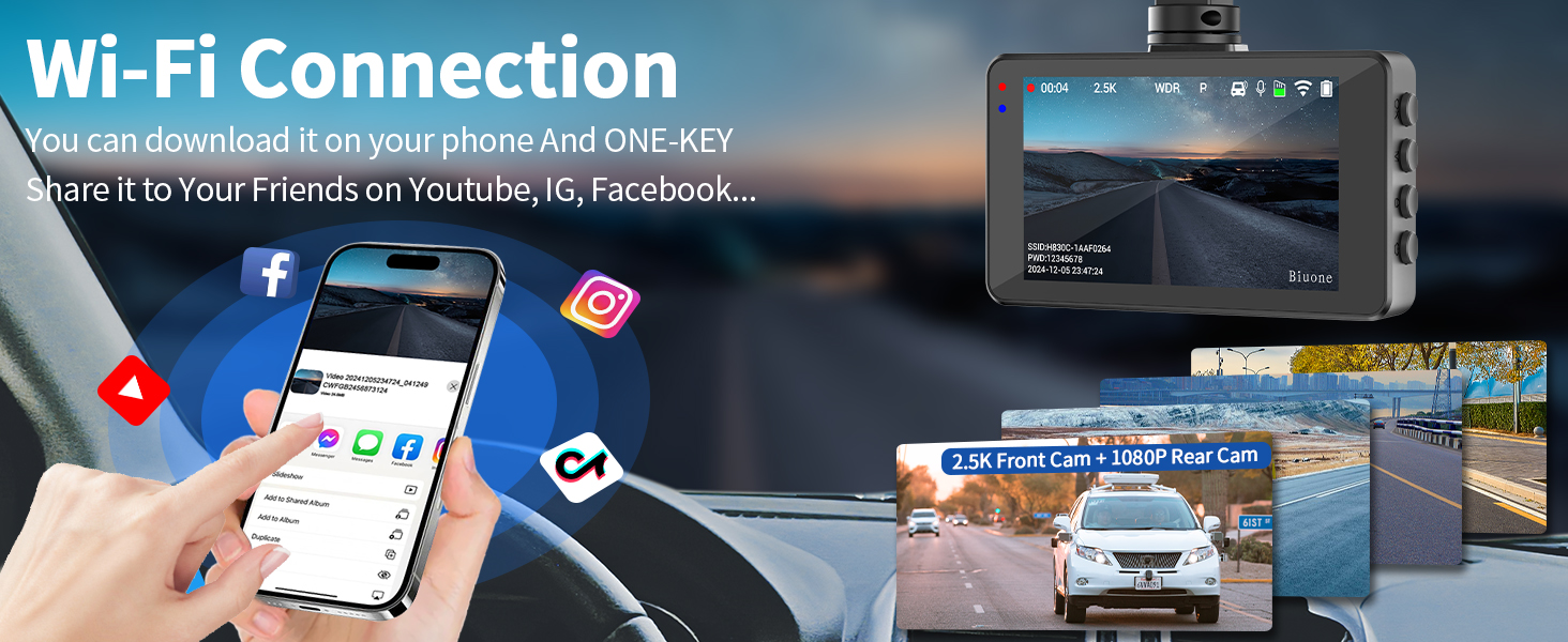 dash cam with 64g sd card 