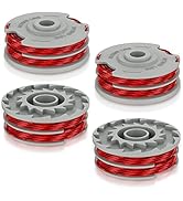 FUSHUI 4 Pack Strimmer Spool, Autofeed Spool and Line,Strimmer Line 1.5mm Ø0.05 in 36ft,Replace o...