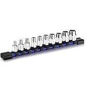 WORKPRO 1/4" Drive Socket Set, 10-Piece Metric CR-V Socket Set with Sturdy Socket Organizer, 6-Po...