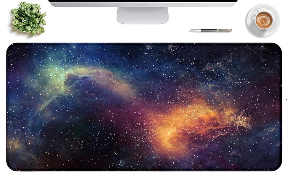 Large Elongated Gaming Mouse Pad With Stitched Edges