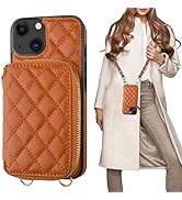 Bocasal Crossbody Wallet Case for iPhone 13, RFID Blocking PU Leather Zipper Handbag Purse Flip C...
