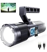 Minsk Flashlights High Lumens, Rechargeable flashlights with COB Light, 13500 Lumen Super Bright ...