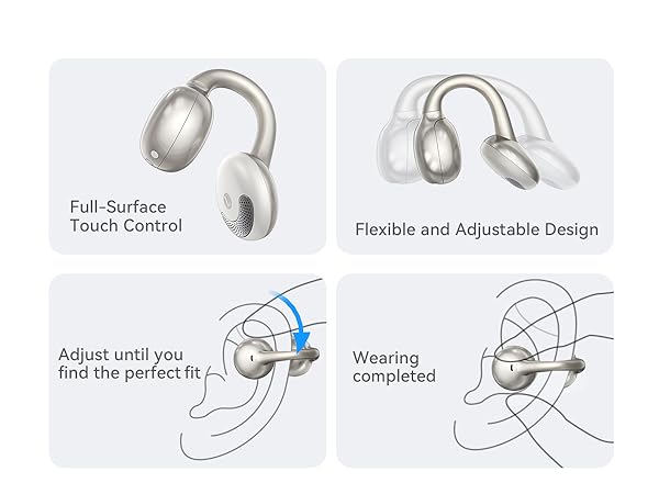 JOYROOM OE3 Clip-On Earbuds, Wireless Open Ear Earbuds Headphones