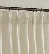 Farmhouse Linen Curtains 90 Inches Long for Living Room Dining 2 Panels Burlap Flax Pinch Pleated...
