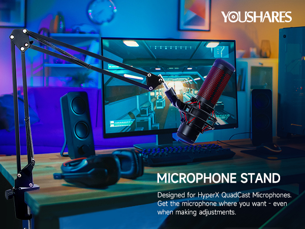 QuadCast mic with boom arm Hyperx microphone and arm Hyperx QuadCast microphone and mic stand
