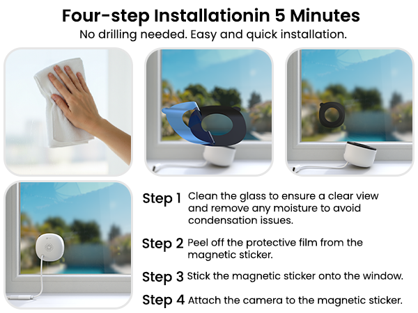 Four-Step Installation for window camera